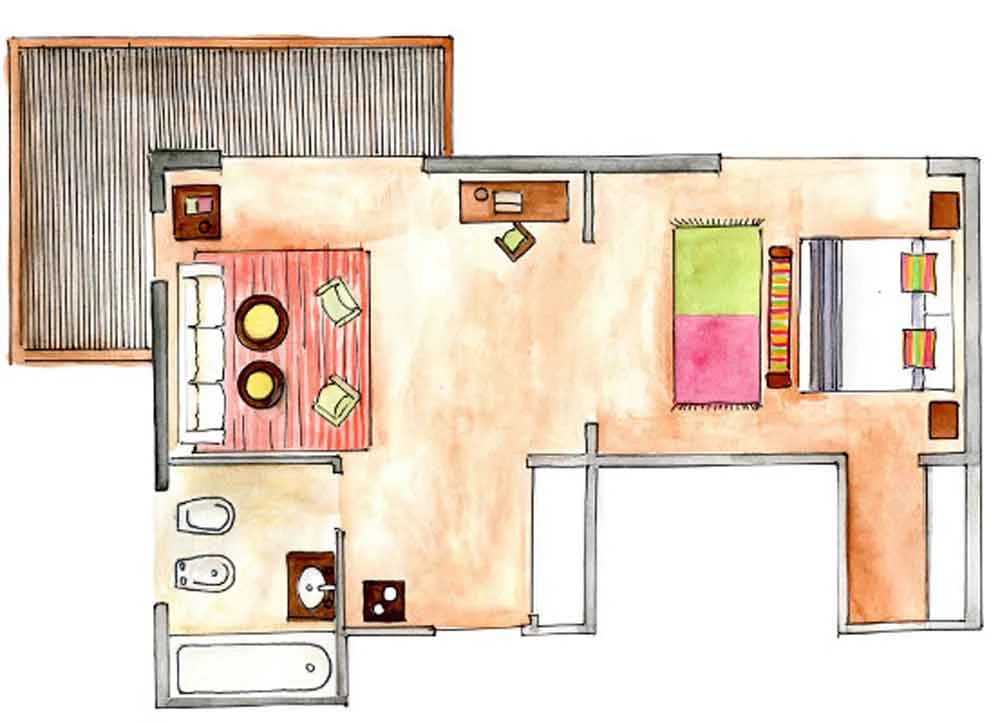 Plan de la chambre Balcony de l’hôtel Huacalera en Argentine