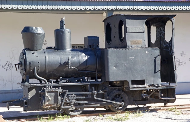 Vieille locomotive de l'ancienne gare de Trelew en Argentine