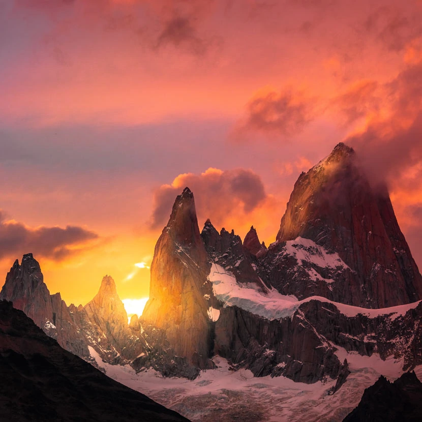 Le mont Fitz Roy, ou montagne qui fume, en Argentine